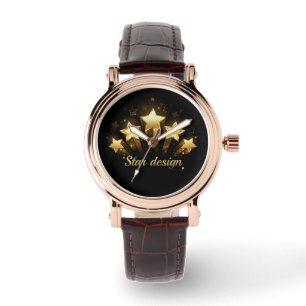 Five gold stars on black watch
