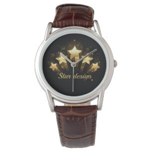 Five gold stars on black watch