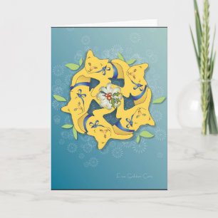 Five Golden Cats... Holiday Card