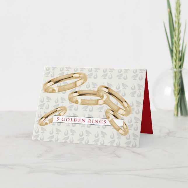 Five Golden Rings Greeting Card (Front)