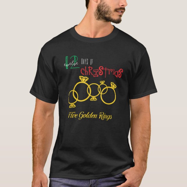Five Golden Rings T Shirt Popular Holidays Gift Id (Front)