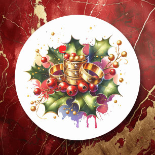 Five Golden Rings   Twelve Days of Christmas Classic Round Sticker