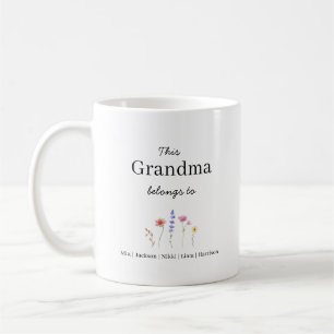 Five Grandchildren Personalised Coffee Mug