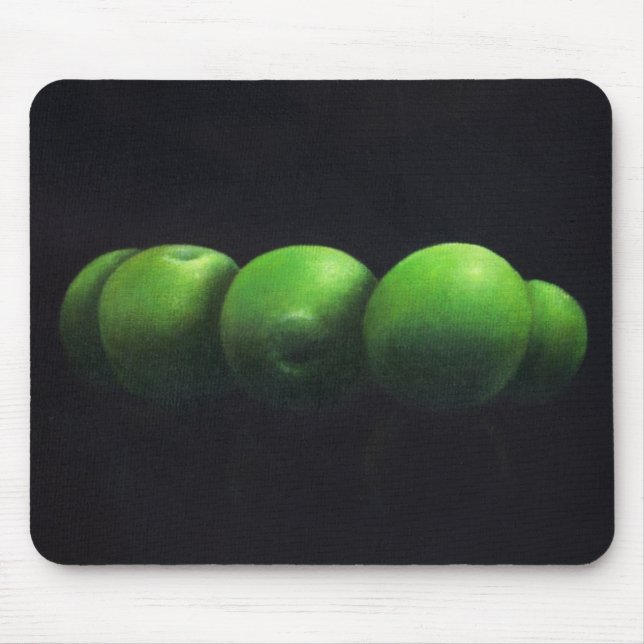 Five Green Apples Mouse Mat (Front)