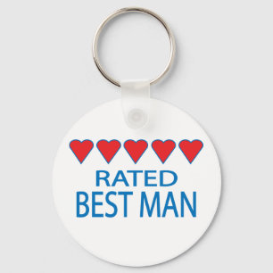 Five Heart Best Man Key Ring