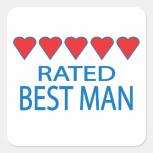 Five Heart Best Man Square Sticker