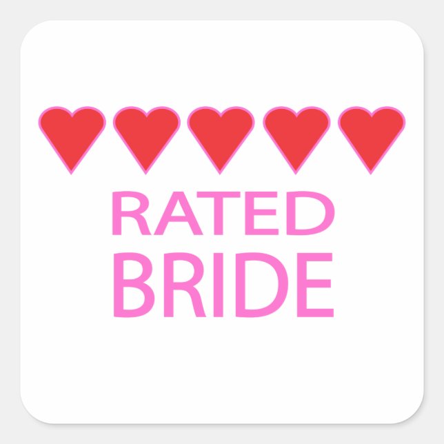 Five Heart Bride Square Sticker (Front)