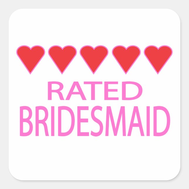 Five Heart Bridesmaid Square Sticker (Front)