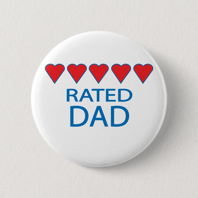 Five Heart Dad 6 Cm Round Badge (Front)
