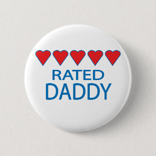 Five Heart Daddy 6 Cm Round Badge