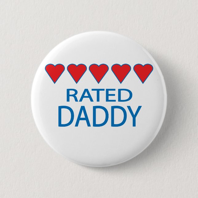 Five Heart Daddy 6 Cm Round Badge (Front)