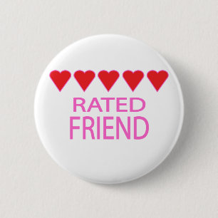 Five Heart Friend 6 Cm Round Badge