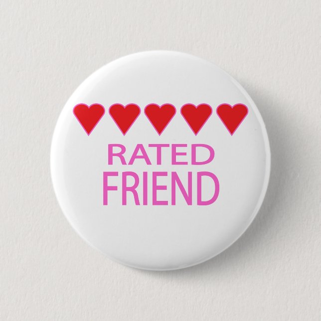 Five Heart Friend 6 Cm Round Badge (Front)
