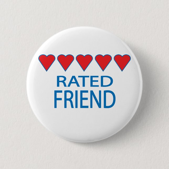 Five Heart Friend 6 Cm Round Badge (Front)