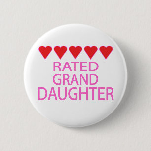 Five Heart Granddaughter 6 Cm Round Badge