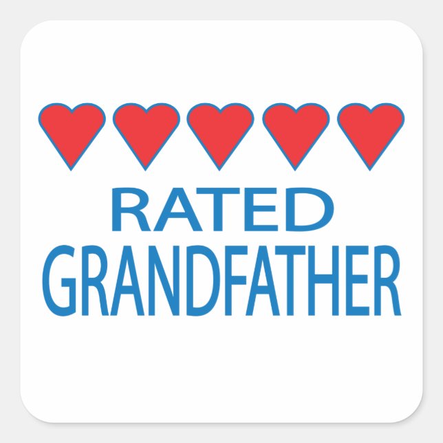 Five Heart Grandfather Square Sticker (Front)