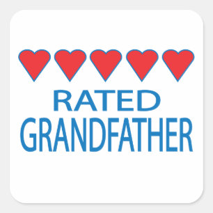Five Heart Grandfather Square Sticker