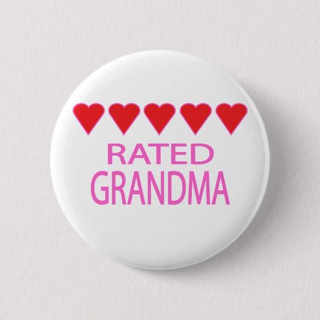 Five Heart Grandma 6 Cm Round Badge (Front)