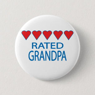 Five Heart Grandpa 6 Cm Round Badge