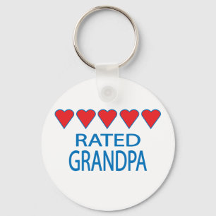 Five Heart Grandpa Key Ring