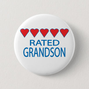 Five Heart Grandson 6 Cm Round Badge