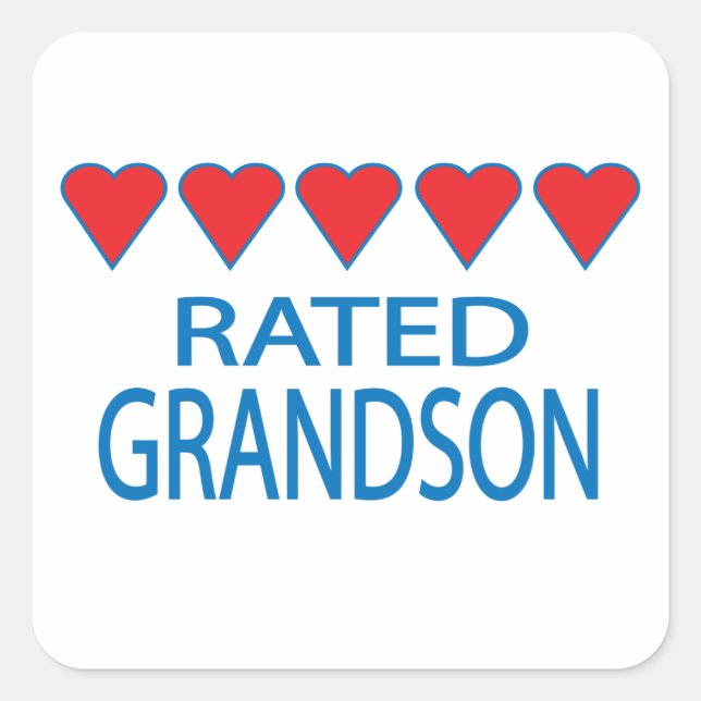 Five Heart Grandson Square Sticker (Front)
