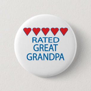 Five Heart Great Grandpa 6 Cm Round Badge