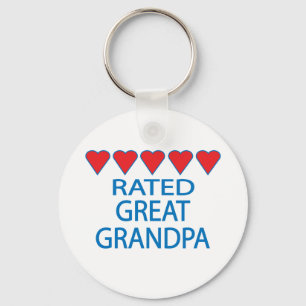 Five Heart Great Grandpa Key Ring