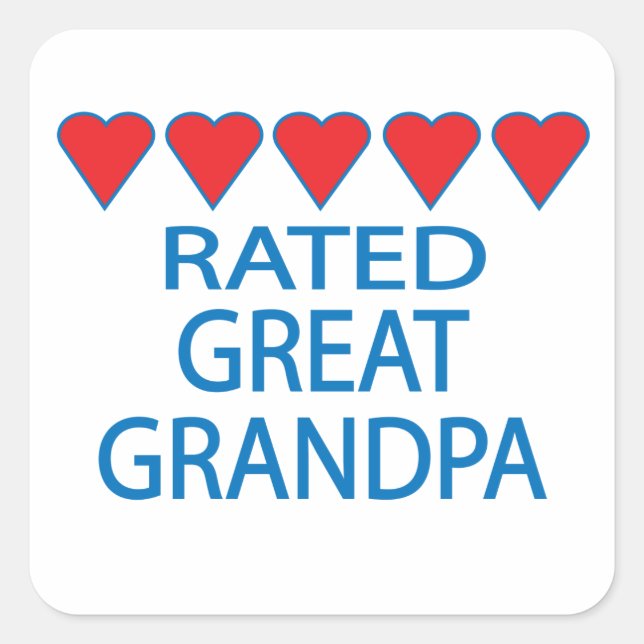Five Heart Great Grandpa Square Sticker (Front)