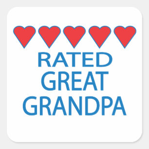 Five Heart Great Grandpa Square Sticker