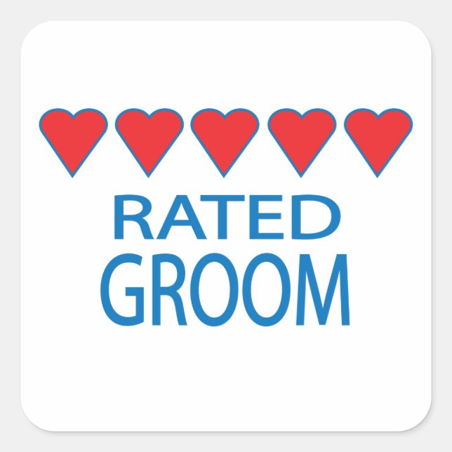 Five Heart Groom Square Sticker (Front)