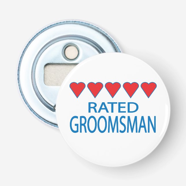 Five Heart Groomsman Bottle Opener (Front)