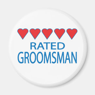 Five Heart Groomsman Magnet
