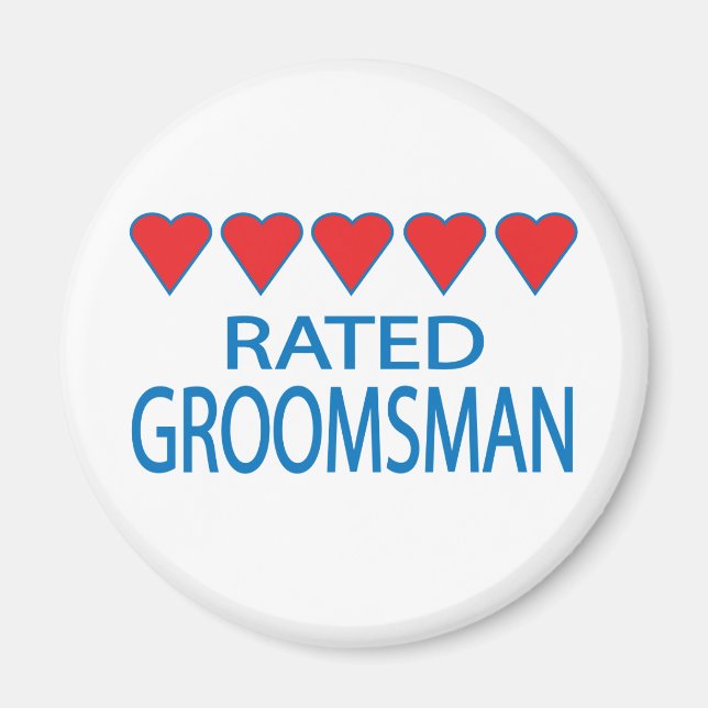 Five Heart Groomsman Magnet (Front)