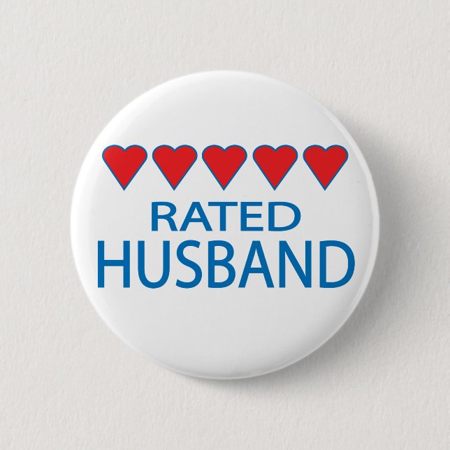 Five Heart Husband 6 Cm Round Badge (Front)