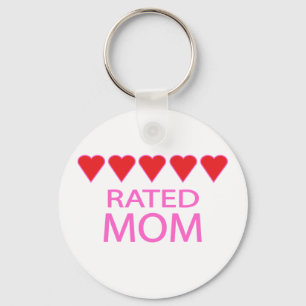 Five Heart Mom Key Ring