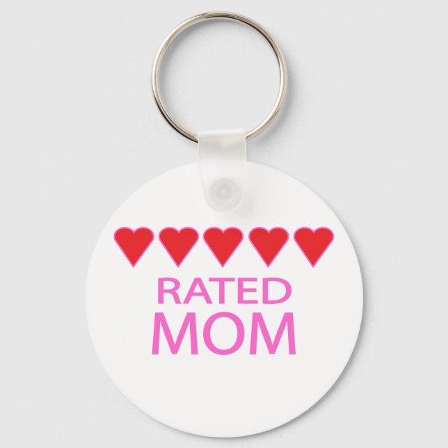 Five Heart Mom Key Ring (Front)