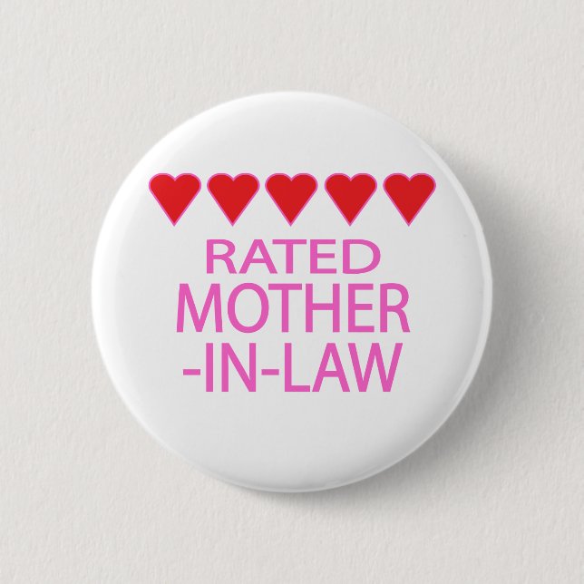 Five Heart Mother-In-Law 6 Cm Round Badge (Front)