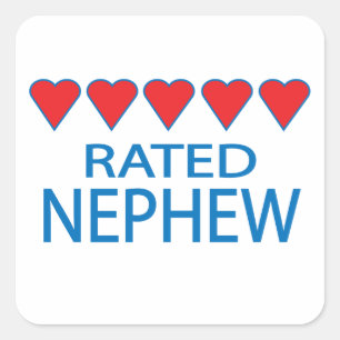 Five Heart Nephew Square Sticker