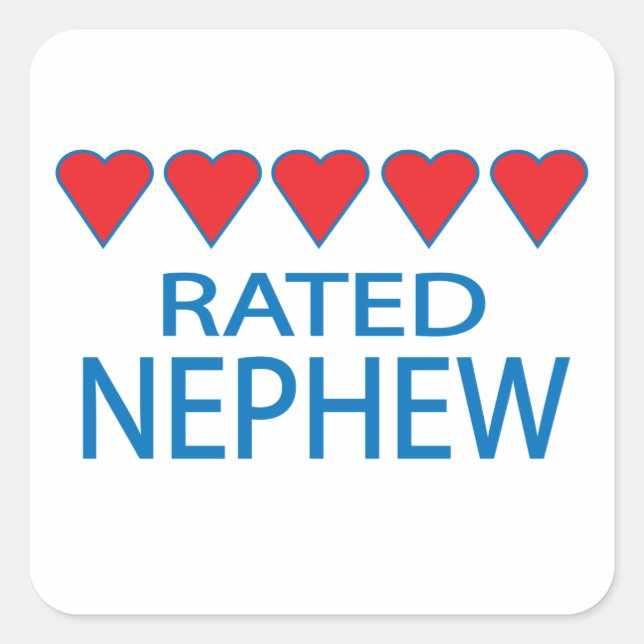 Five Heart Nephew Square Sticker (Front)