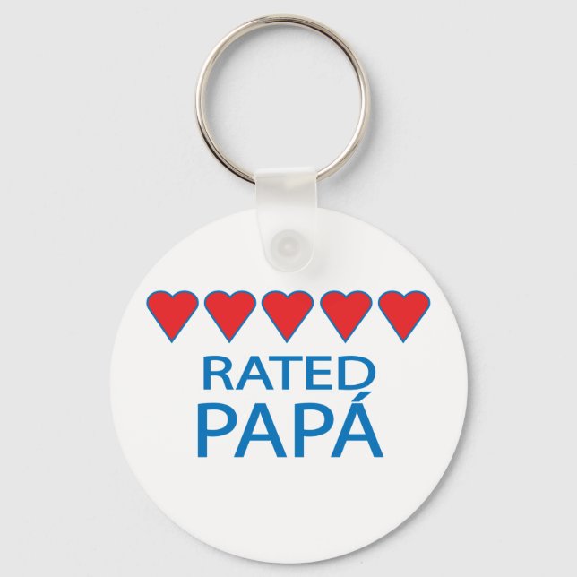 Five Heart Papá Key Ring (Front)