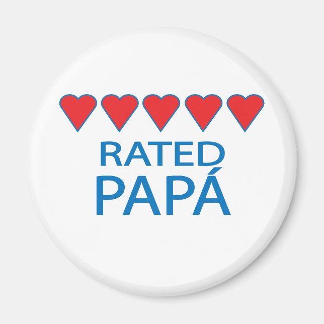 Five Heart Papá Magnet (Front)