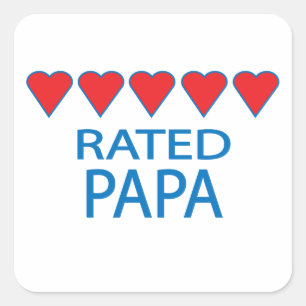 Five Heart Papa Square Sticker