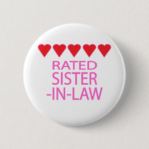 Five Heart Sister-In-Law 6 Cm Round Badge