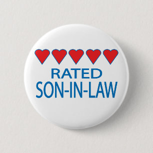 Five Heart Son-In-Law 6 Cm Round Badge