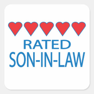 Five Heart Son-In-Law Square Sticker