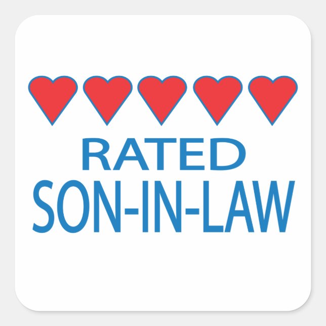 Five Heart Son-In-Law Square Sticker (Front)