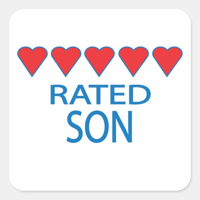 Five Heart Son Square Sticker (Front)