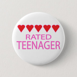 Five Heart Teenager 6 Cm Round Badge