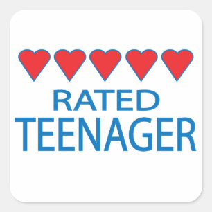 Five Heart Teenager Square Sticker